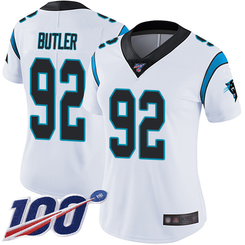 Carolina Panthers Limited White Women Vernon Butler Road Jersey NFL Football 92 100th Season Vapor Untouchable